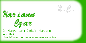 mariann czar business card
